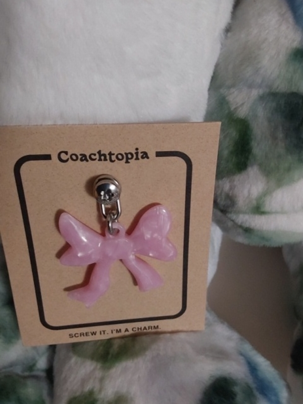 NWT Coachtopia Pink Bow Bag Charm